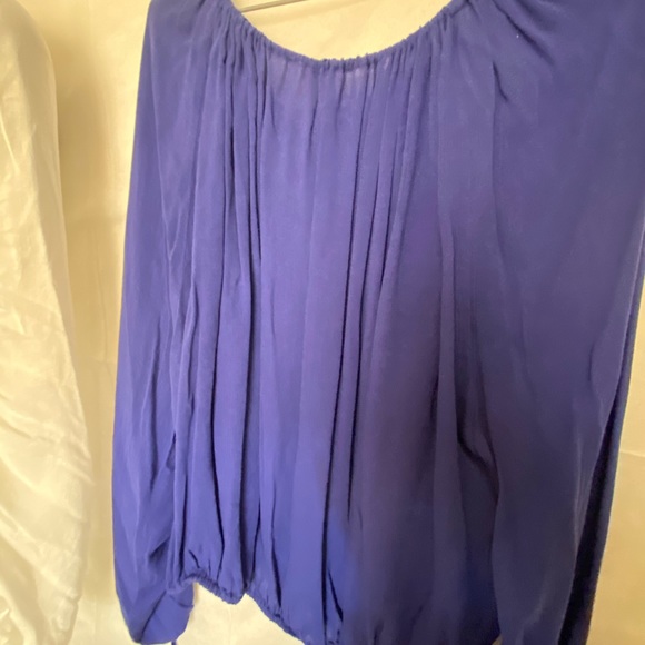 Free People // Royal Blue Cinch Tie Blouse - Picture 7 of 8